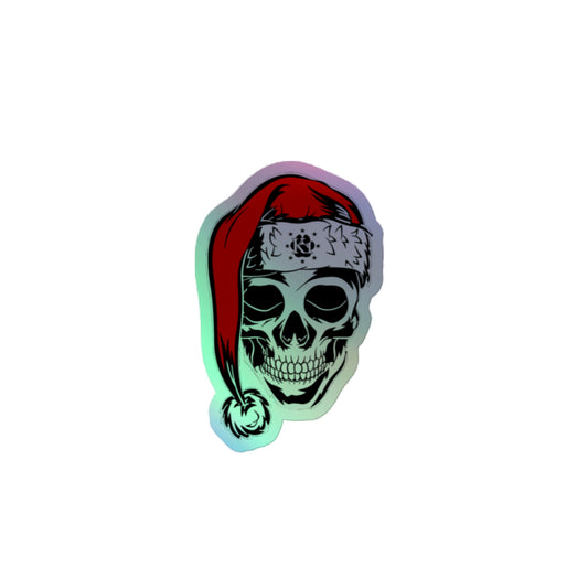 K1 Santa Skull Holographic Sticker